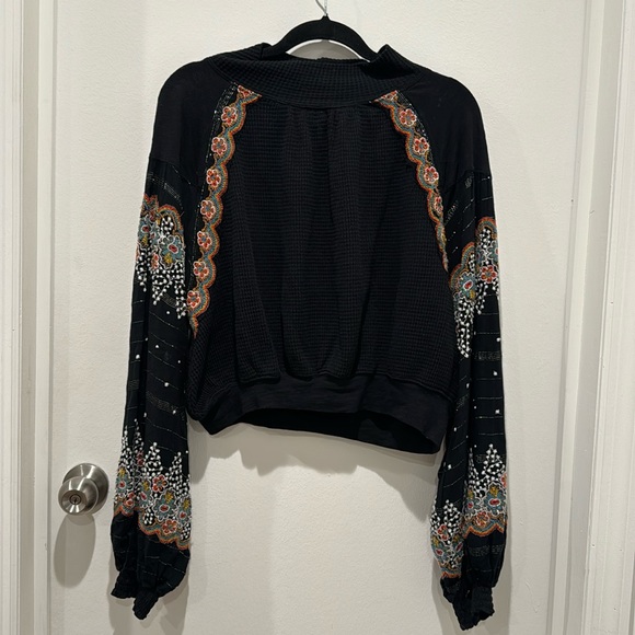 Free People Women's Floral Embroidered Technicolor Dream Blouse Tunic - Picture 2 of 9